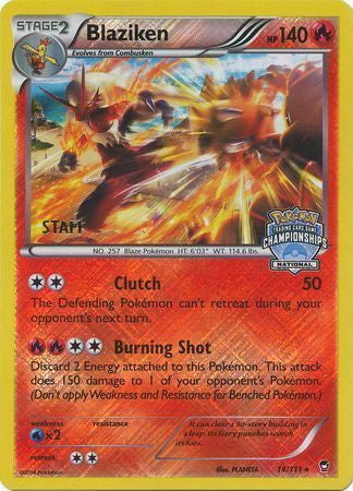 Furious Fists Holo Blaziken #14 Staff Nets Promo